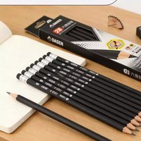 12 Pack 2B Pencils with Eraser Top, Basswood Black Barrel Pencils for Students Exam, Sketching & Office Writing