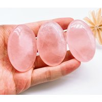 52*35MM Natural Rose Quartz Pocket Palm Crystal Stone Energy Gemstone Reiki Healing Gift Mineral message tool Home Decor Gift