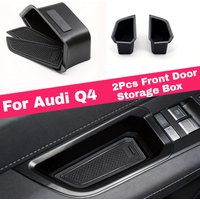 For Audi For Q4 E-Tron 2019-2025 2Pcs Front Door Armrest Storage Box Organizer Tray Handle Container Interior Accessories