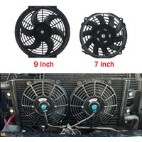 7/9 Inch Universal Slim Fan Push Pull Electric Radiator Fan Air-Sucking Type Cooling & Mounting Kit 12V 80W 2100RPM