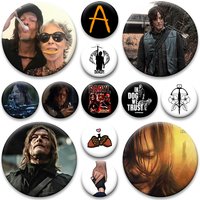 Daryl Dixon Handsome Tinplate Pins Round Snap-in Brooches for Backpack Accessories Snap in Design Badge Handmade Exquisite Gifts