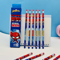12pcs/set New Spiderman HB Pencil Anime Cartoon Pencil Student Writing Pen Pencil School Stationery Supplies Gift
