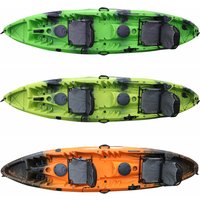 3-Person Plastic Fishing Kayak for Outdoor Touring Sit on Top Canoe Use on Rivers HDPE Kajak Hull Material