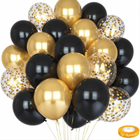 16pcs Black and Metallic Gold Balloons for Birthday New Year Wedding Graduation Party Baby Shower Decorations