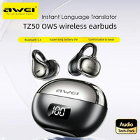 Awei TZ50 Wireless Earbuds Translator Earclip OWS Air Conduction Bluetooth Earphones for Calling Fitness Hifi Sound Waterproof