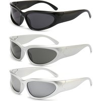 AliExpress Hindfield 2/3pcs Fashionable Men and Women Sunglasses High-end Y2K Square Bicycle Glasses Resistant Sunglasses Outdoor Hiking UV400