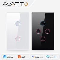 AVATTO ZigBee 1/2/3/4 Gang Smart Touch Light Switch,Wall Grooved Button Switch Signal Repeater Support Tuya,Alexa,Google Home