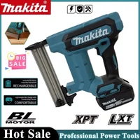 Pistolet à clous sans fil Makita 18V avec batterie Li-ion 6.0Ah, grande capacité de clouage pour revêtements de sol, étagères, projets de bricolage et de menuiserie, outil électrique