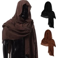 Men's Medieval Retro Hood Scarf, Pirate Wrap Cloak Renaissance Style, Cosplay for Halloween Masquerade