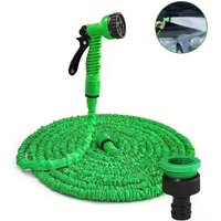 25FT-200FT Green Expandable Magic Garden Hose with 7 Function Spray Nozzle Flexible Water Hose for Garden Watering Car Washing
