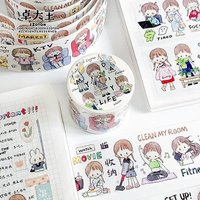 1pcs/1lot Decorative Adhesive tapes Fairy Person Molinta Girls masking tapes Junk Journal Scrapbooking stikcers DIY Paper 5m