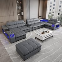 Smart Sofa Set with Electric Massage Function, Dual Speaker Speakers, and Electric Head and Neck Massage, for Living Roo Use.