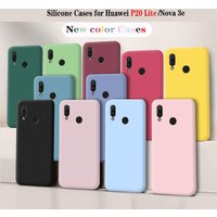 For Huawei P20 Lite Case Fundas Original Case Huawei P20 Lite Nova 3e Shockproof TPU Liquid Silicone Protective Phone Back Cover