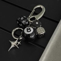 Black Eight Ball Pendant Bag Pendant Handmade Diy Pendant Ornaments Suitable for Car Keychain Decorations Cool Style Keychain