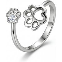 925 Sterling Silver Hollow Paw Print Adjustable Ring For Women Party Anniversary Daily Wear High Quality Fine Jewelry