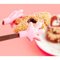 1Pcs Mini Silicone Food Clips Stainless Steel Handle Palm Stainless Steel Lovely Antiskid Snacks Tweezers Not Nirty Hand Tools