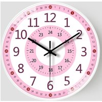 Non-ticking Silent Wall Clock Punch-free Modern Learning Clock Cartoon Mute Electronic Color Clock Early Education