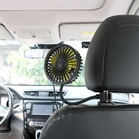 Auto Headrest Ventilation Fan USB 5V Car Powerful Fan 360 Rotation Auto Rear Seat Air Fan 3 Speed Adjustable for Hot Weather