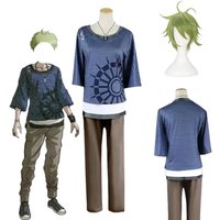 Anime Rantaro Amami Cosplay Costume Daily Stripe T-shirt Tops Pants Uniform Suit Adult Man Woman Carnival Halloween Party Otfits