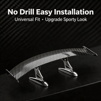 Mini Sport Style Car Spoiler, Gloss Carbon Fiber Trunk Wing, Multi-Angle Adjustable Exterior Decor