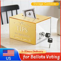 Acrylic Donation Box Clear Tip Bottle Money Storage Container Suggestion Box Raffle Ticket Box For Home Coffee Shop Decoration