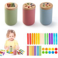 Montessori Baby Toys Silicone Educational Toys Cognitive Toys Color Matching Bucket Toddler Toys Sensor Game Baby Games 2 Years