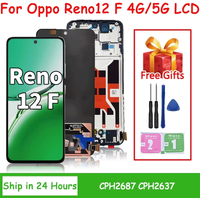 6.67"Super AMOLED For Oppo Reno12 F 4G LCD CPH2687 Display Touch Screen Digitizer For Reno 12F 5G CPH2637 Display