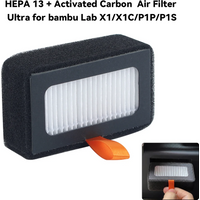 New HEPA 13 + Activated Carbon Air Filter Ultra For Bambu Lab X1/X1C/P1P/P1S Activated Carbon Layer For 3D Printer Accessories