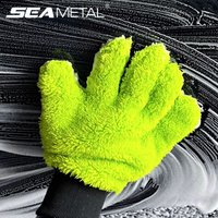SEAMETAL 5 Finger Car Wash Microfiber Mitt Double Side Scratch Free Cleaning Gloves Dusting Mitts for Car Cleaning Accessories