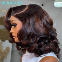 Chocolate Brown Bouncy Curly Human Hair Wigs 400 Density 360 HD Lace Frontal Wigs 16 Inch Brazilian Remy Preplucked Wear And Go image 3