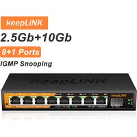 KeepLiNK KP-9000-9XHML-X 9-Port Web-Managed Network Switch | 8 x 2.5Gb RJ45+ 1 x 10Gb SFP+ for Uplink IGMP Snooping