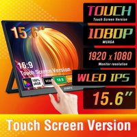 Anmite 15.6-Inch Touch Portable Monitor Non-touch optional 1080P HDR 16:9 For XBox PS4 / 5 Switch Cell Phone PC Loptop Extensio
