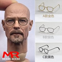 1/6 Scale Mr. White Bryan Cranston Head Sculpt with Glasses Model Fit 12'' Male Soldier Action Figure Body Dolls