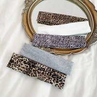 5pcs Women's Leopard Print Headband Set, Elastic Non-slip Sports Headband, Soft Wide Headband, Suitable for Yoga, Fitness, Runni