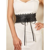 Guipure Lace Panel Belt