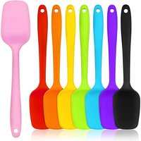 LMETJMA 28cm Silicone Spatulas Heat Resistant Spoon Spatula Non-Stick Spoonula Flexible Scrapers Baking Mixing Tool JT20