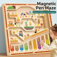 Kid Magnetic Maze Walking Ball Baby Concentration Training Early Education Puzzle Toy for Logic Thinking And Writing Skills