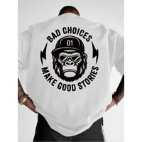 Fun and Creative Pattern T-shirt - 2026 Summer New Style Men's High-quality Cotton Casual and Fashionable T-shirt