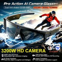 Men 32MP HD Camera Smart Sports Glasses Bluetooth Call 360°Sound Cycling Sunglasses AI Assistant Anti-shake Shooting Goggles New