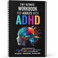 ADHD Workbook for Adults Spiral Bound Guided Planner Journal 3 in 1 Focus Organization Productivity Goal Setting Notebook