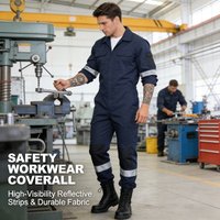 2026 New Wear-resistant and Pollution-resistant Overalls for Industrial Safety Men's Heavy-duty Reflective Overalls