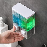 Non-punching Manual Press Soap Dispenser Wall Hanging Traceless Paste Bottle Bathroom Transparent Soap Dispenser