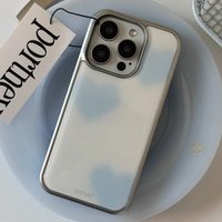 Korean Ins Blue Heart Phone Case for iPhone 17 17e 16e 16 15 14 13 12 11 Air Pro Max X XR XSMAX 8 7 Plus Luxury Clear Soft Cover