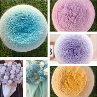 200g/600g Gradient Color Long Wool Yarn Hand Weaving Flower Blankets Sweater Scarf Gloves Hats Raw Materials Gradient Color Yarn