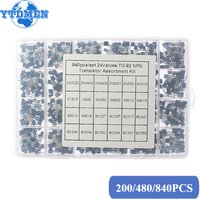 200/480/840pcs TO-92 Transistor Kit Assortment Box BC547 BC327 BC337 2N2222 3906 C945 PNP/NPN Transistors Set Electronics Kit