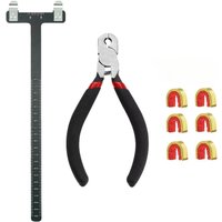 Archery Bow String Nocking Points Set with T Square Ruler Nocking Buckle Pliers and 6pcs Nocking Buckle Set