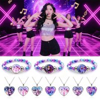 Kpop Idol Beaded Bracelet Rumi Mira Zoey Anime Figure Necklace Cartoon Keychain Accessories Jewelry Gift Birthday Party Favors