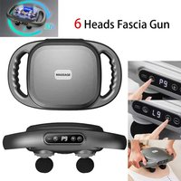 Six Heads Fascia Gun Muscle Massager Gun High Frequency Waist Legs Massage Machine Neck Shoulder Professional Muscle Relaxation