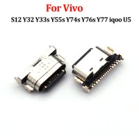 10Pcs For Vivo S12 Y32 Y33s Y55s Y74s Y76s Y77 iqoo U5 USB Charging Connector Charge Port Socket Dock Jack Plug