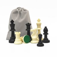 Plastic Chess Set, 32 PCS King Height 49/64/75/95 mm Chess Game, Standard Medieval Chessmen Faimly Table Board Game,
